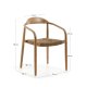 KAVE HOME Nina Tr�dg�rdsstol med Armst�d - Beige Rep och Naturlig akaciatr�