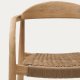 KAVE HOME Nina Tr�dg�rdsstol med Armst�d - Beige Rep och Naturlig akaciatr�