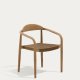 KAVE HOME Nina Tr�dg�rdsstol med Armst�d - Beige Rep och Naturlig akaciatr�