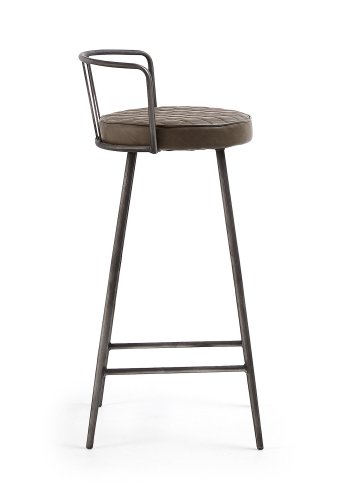 KAVE HOME Tiva barstol - brunt syntetisk skinn og stl 