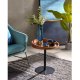 KAVE HOME Karlin sidebord - brun valnttfinish og metall, rundt (46)