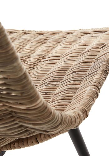 KAVE HOME Lika matbordsstol - naturrotting och svart st�l