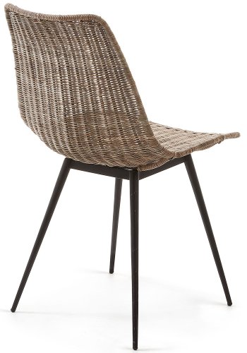 KAVE HOME Lika matbordsstol - naturrotting och svart st�l