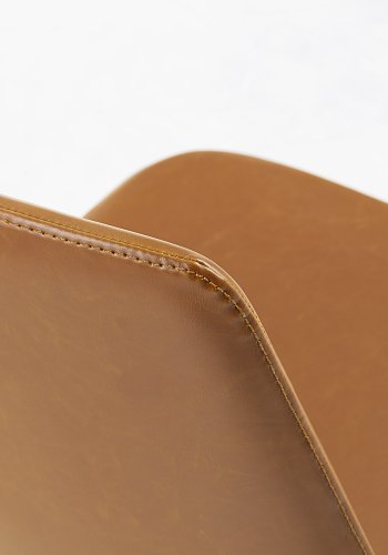 KAVE HOME Zeva spisestuestol - brunt syntetisk skinn og sort stl