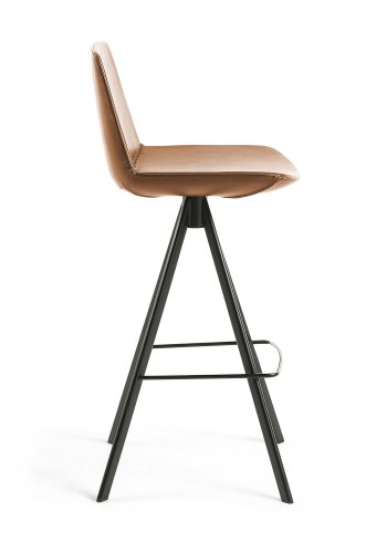 KAVE HOME Zast barstol - lysebrunt/svart syntetisk skinn/stl 