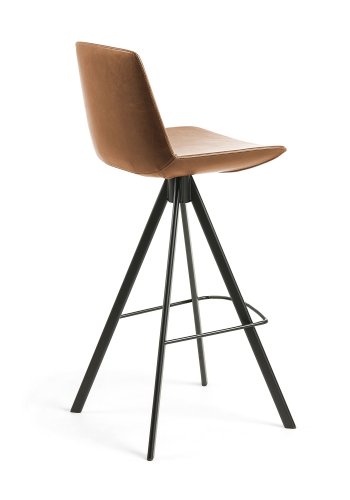 KAVE HOME Zast barstol - lysebrunt/svart syntetisk skinn/stl 