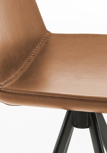 KAVE HOME Zast barstol - lysebrunt/svart syntetisk skinn/stl 