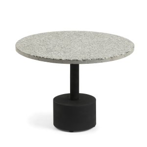 KAVE HOME Melano runt sidobord - gr terrazzo och metall (55)