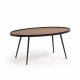KAVE HOME Kamelia sofabord - brun/svart valnttfinish/metall, oval (102x56)
