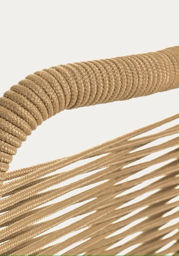 KAVE HOME Glenville spisestuestol - brunt polyestertau og sort stl 