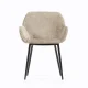 KAVE HOME Konna spisebordsstol, med armlener - beige chenille og sort stl