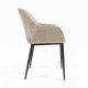 KAVE HOME Konna spisebordsstol, med armlener - beige chenille og sort stl