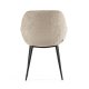 KAVE HOME Konna spisebordsstol, med armlener - beige chenille og sort stl