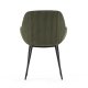 KAVE HOME Konna spisebordstol, med armlener - mrkegrnn kordflyel og sort stl