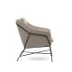 KAVE HOME Brida lenestol, med armlener - beige stoff og sort stl