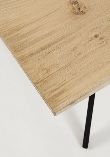 KAVE HOME Ametyst spisebord, rektangulrt - hvitkalket eikefiner og sort stl (160x90)