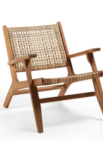 KAVE HOME Grignoon Sessel, m. Armlehnen – natürliches Polyrattan und Akazienholz