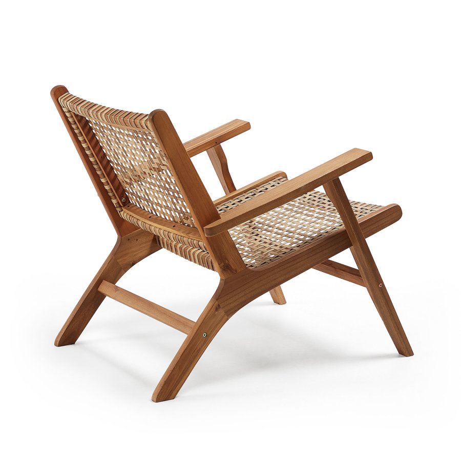 KAVE HOME Grignoon Sessel, m. Armlehnen – natürliches Polyrattan und Akazienholz