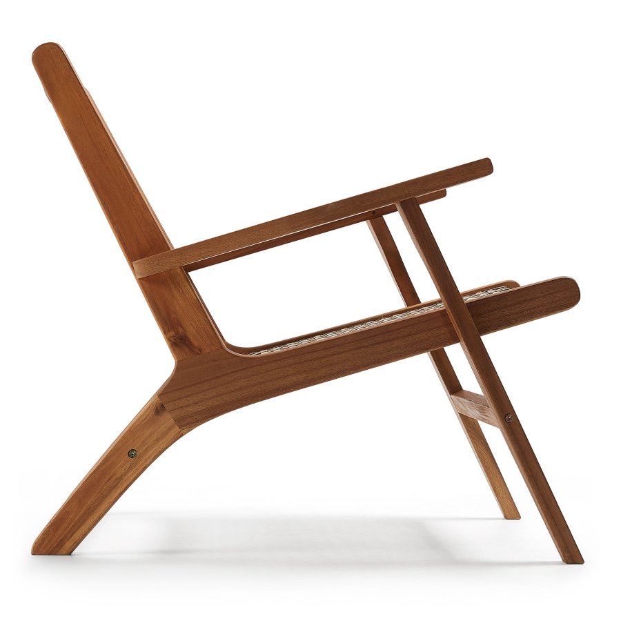 KAVE HOME Grignoon Sessel, m. Armlehnen – natürliches Polyrattan und Akazienholz