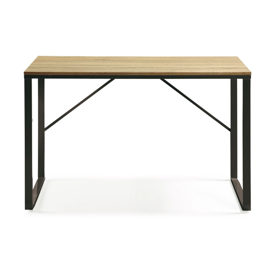 KAVE HOME Lisbet skrivebord - naturlig/svart MDF/metall, rektangulr (120x60)
