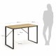 KAVE HOME Lisbet skrivebord - naturlig/svart MDF/metall, rektangulr (120x60)
