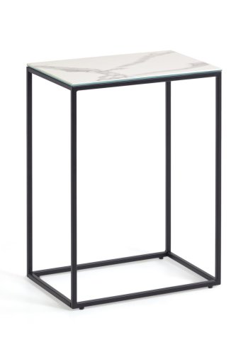 KAVE HOME Rewena sidebord, rektangulrt - hvit Kalos Blanco keramikk og stl (45x30)