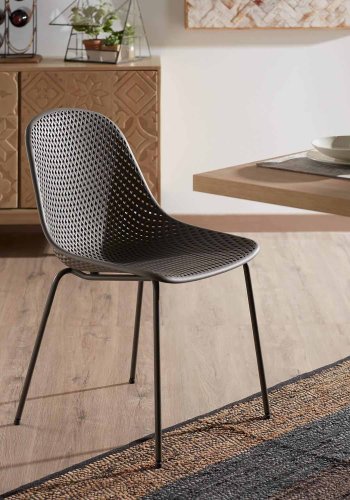 KAVE HOME Quinby spisestol - grafittgr plast og metall