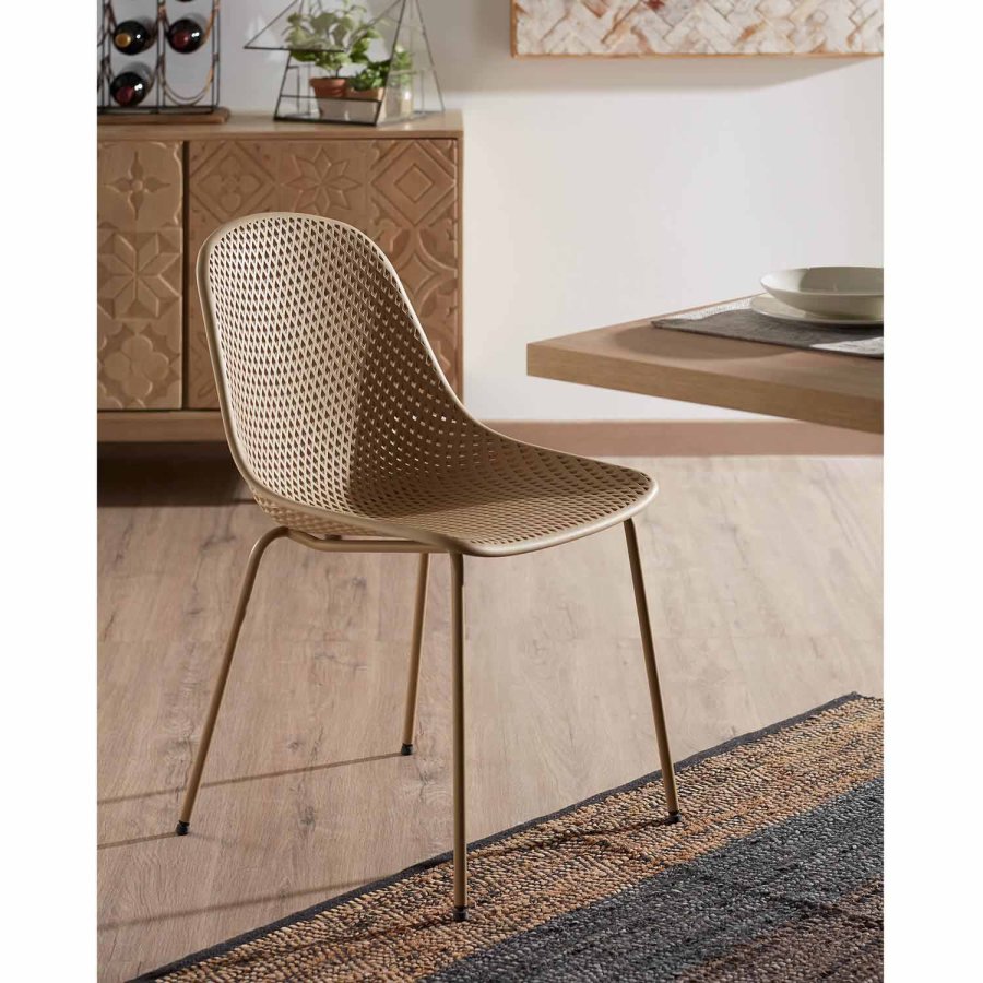 KAVE HOME Quinby spisestol - beige plast og metal