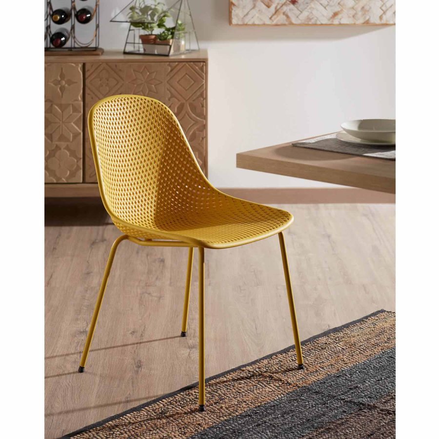 KAVE HOME Quinby spisestol - gul plast og metal