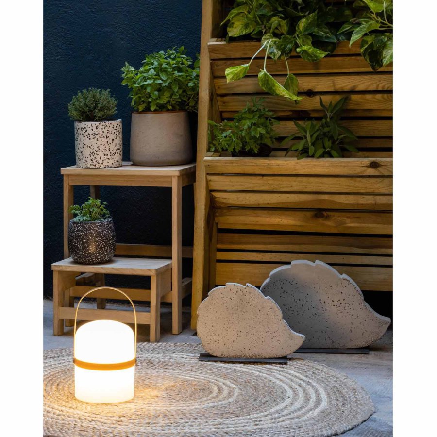 KAVE HOME rektangulr Nell fotskammel med trinn - naturlig bjrketre