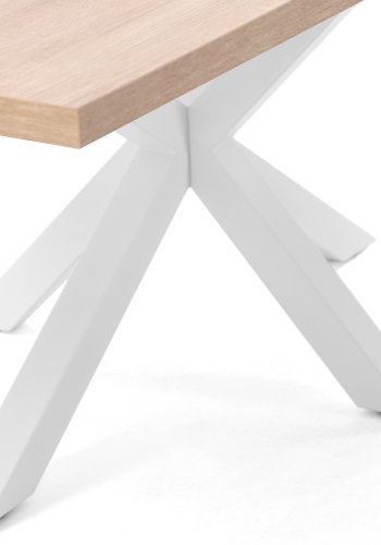 KAVE HOME Argo spisebord, rektangulrt - naturlig melamin og hvitt stl (160x100)