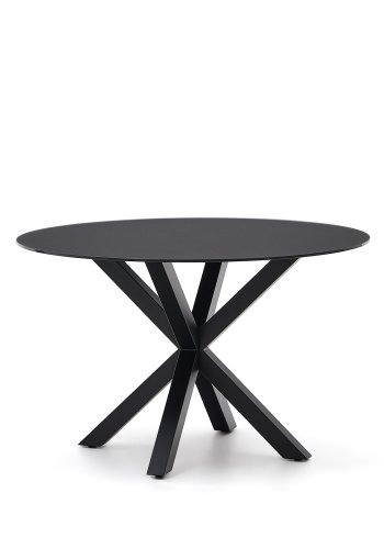 KAVE HOME Argo salongbord, rundt - svart glass og sort stl (120)