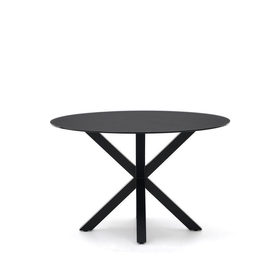 KAVE HOME Argo salongbord, rundt - svart glass og sort stl (120)