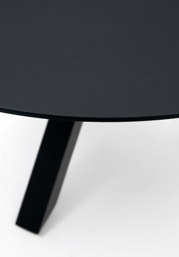 KAVE HOME Argo spisebord, rundt - svart glass og sort stl (150)