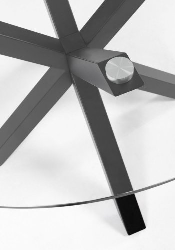 KAVE HOME Arya salongbord, rundt - herdet glass og sort stl ( 82)