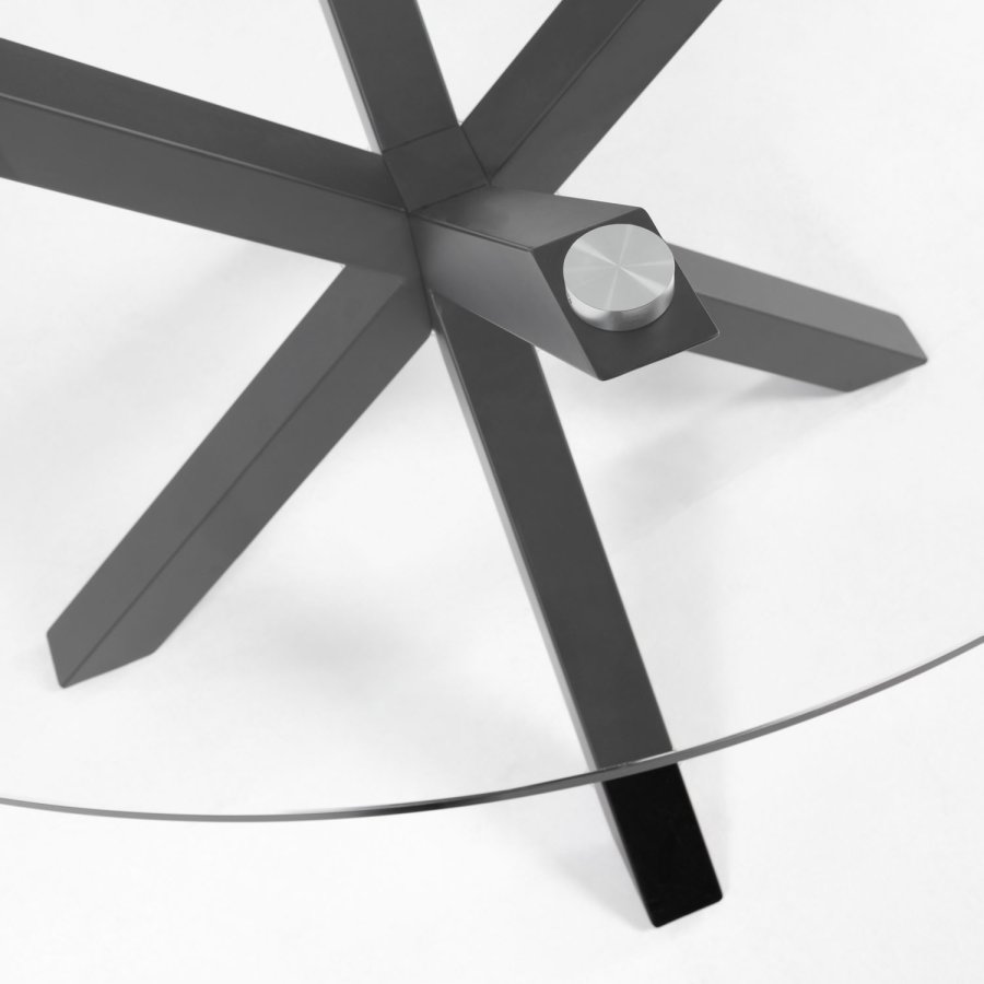 KAVE HOME Arya salongbord, rundt - herdet glass og sort stl ( 82)