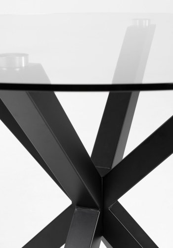 KAVE HOME Arya salongbord, rundt - herdet glass og sort stl ( 82)