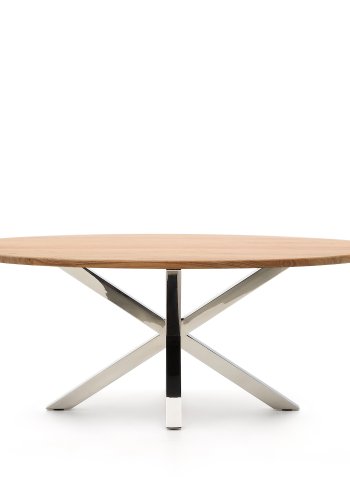 KAVE HOME Argo ovalt bord i heltre akasie og ben i rustfritt stl 200 x 100 cm