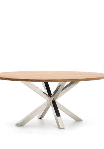 KAVE HOME Argo ovalt bord i heltre akasie og ben i rustfritt stl 200 x 100 cm