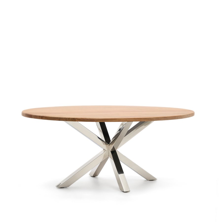 KAVE HOME Argo ovalt bord i heltre akasie og ben i rustfritt stl 200 x 100 cm