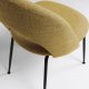 KAVE HOME Mahalia spisebordsstol, uten armlener - sennepsgult stoff og svart stl