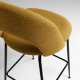 KAVE HOME Mahalia barstol, med ryggsttte og fotsttte - sennepsgult stoff og sort metall