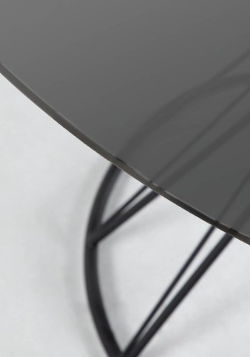 KAVE HOME Niut Matbord, Runt - M&ouml;rkt Glas och Svart St�l (� 120 cm)