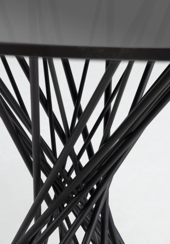 KAVE HOME Niut Matbord, Runt - M&ouml;rkt Glas och Svart St�l (� 120 cm)