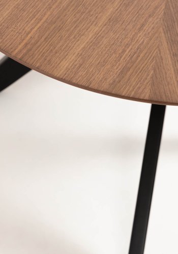 KAVE HOME Naanim spisebord, ovalt - valnttfiner og svart gummitre (180x110)