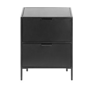 KAVE HOME Shantay sängbord, m. 2 ldor - svart stl (40x50)