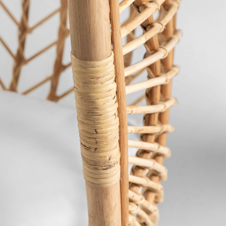 KAVE HOME Ekaterina hengestol, med stoffpute - naturlig rotting