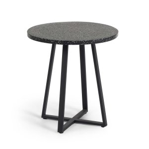 KAVE HOME Tella havebord - sort terrazzo og stl (75)