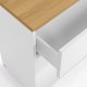 KAVE HOME Abilen 3-skuffers eikefiner og hvitlakkert kommode 90 x 75 cm FSC 100%