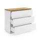 KAVE HOME Abilen 3-skuffers eikefiner og hvitlakkert kommode 90 x 75 cm FSC 100%